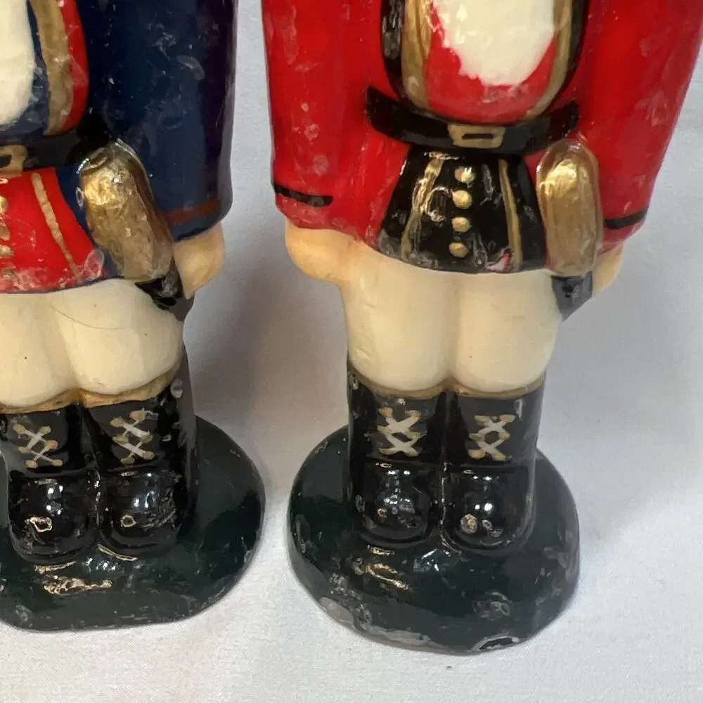 Vintage Nutcracker Soldiers Holiday Wax Candles Figurines 1990s Set of 3
